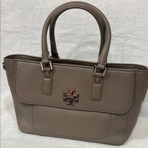 Tory Burch Taupe Leather Tote Bag